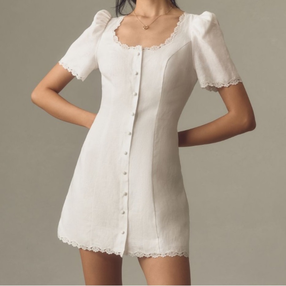 Reformation Anabella Linen Midi Dress